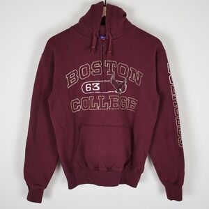 Boston College Champion 1/4 Zip Pullover Hoodie Maroon Size Small 19.5x24.5